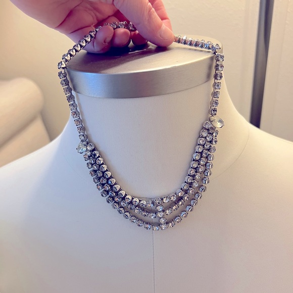 SALE!  3-Row Vintage Cubic Zirconia Choker set in stainless steel - Picture 2 of 5